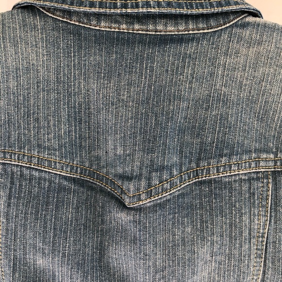 INC Denim Subtle Distressed Stripe Jacket/Blazer - Picture 7 of 8